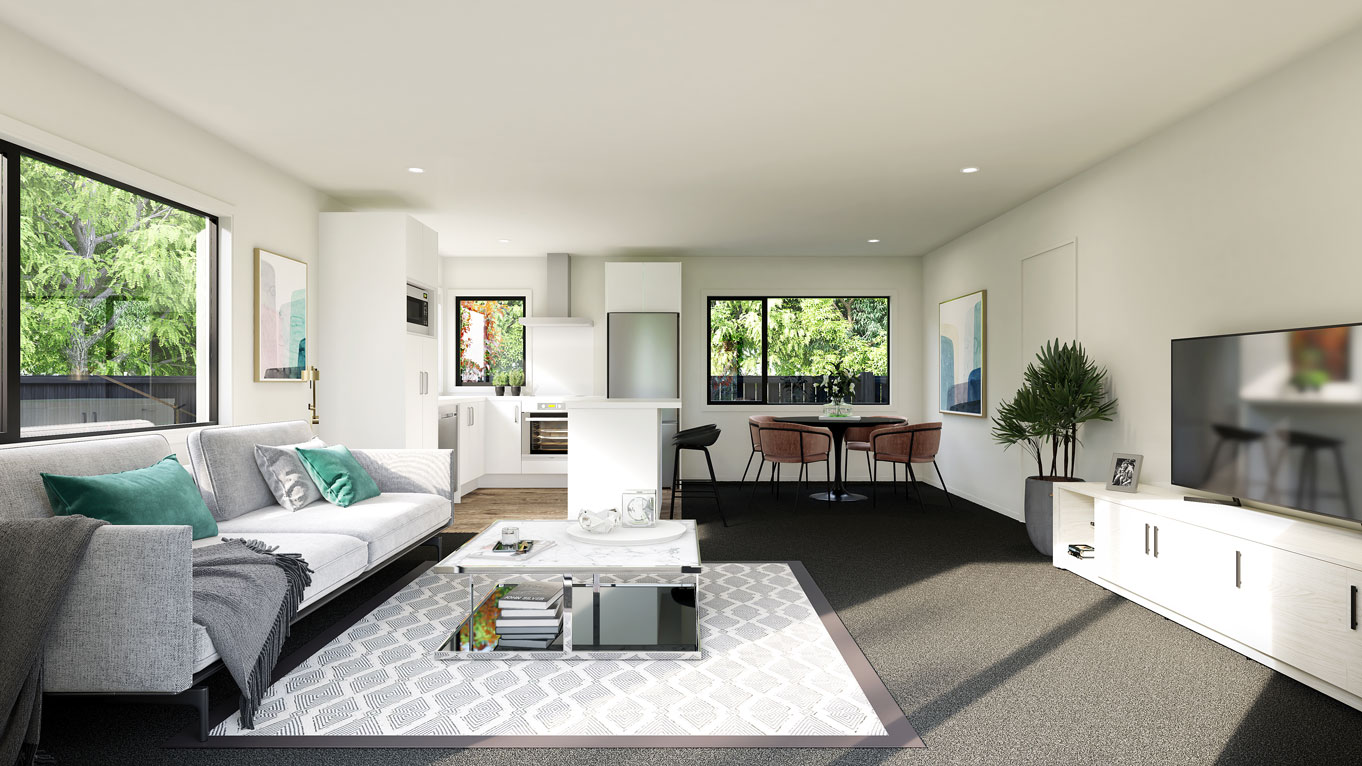 open plan living room
