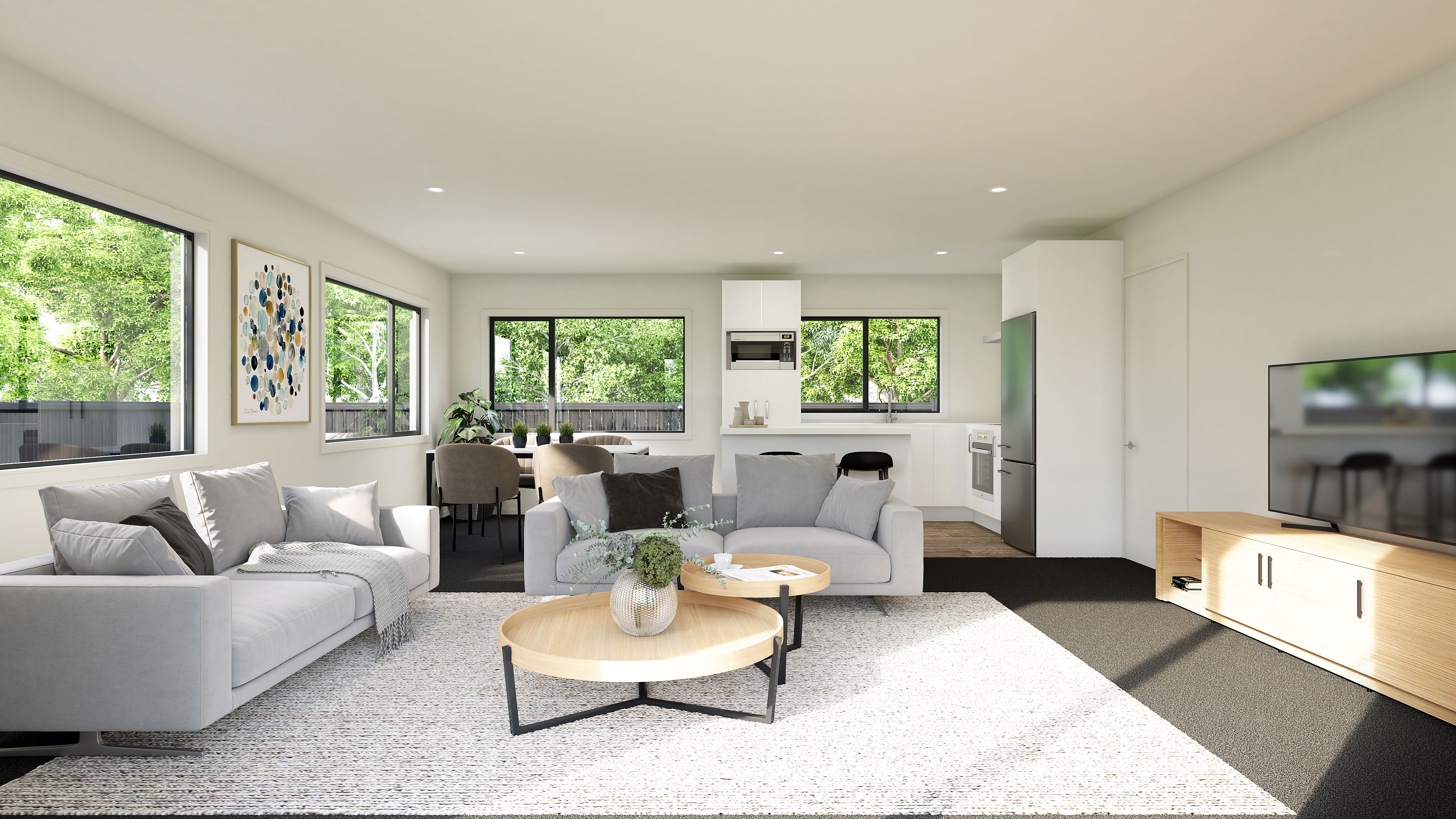 open plan living room